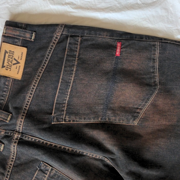 Guess Vintage 90s Y2K Baggy Tapered Leg Jeans Skater Rave Hip Hop 38 X 34 - Picture 8 of 9